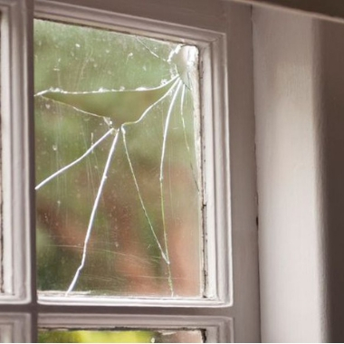window broken glass